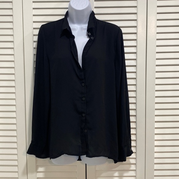 Cotton On button up black sheer - Picture 1 of 1